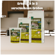 Trois tailles de sacs de nourriture pour chats adultes Wilderness True Country avec image de chat et texte en allemand.
