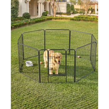 L-XXL Hundezaun 8 Platten transportabel grau 1,6 m, 1,6 m, 80 cm