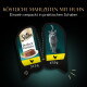 Sheba Perfect Portions Katzenfutter 37,5 g Doppelschalen, Hähnchen-Geschmack mit Katze; sichtbarer Text 'Köstliche Mahlzeiten mit Huhn'.