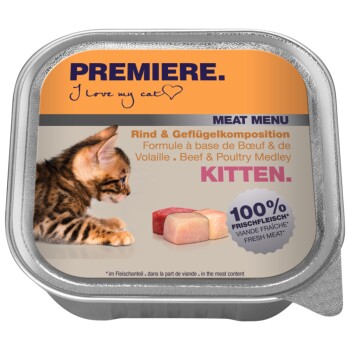 Meat Menu pour chatons Rind et Geflügelkomposition 16x100 g