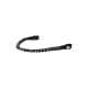 Schwarzes Haustierhalsband, verziert mit glänzenden schwarzen Kristallen, mit einem Druckverschluss an einem Ende.