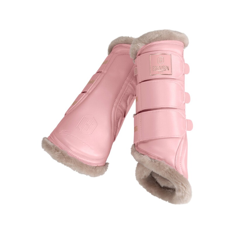 Eskadron Gamaschen Glamslate Heritage Kunstfell rosa XL