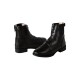 Schwarze Leder-Stiefeletten mit einem seitlichen Reißverschluss und Schnürsenkeln, mit einem eleganten Design und einer weichen Innenausstattung.