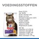 Huisdierenvoer zak met Hill's Science Plan voor gevoelige maag en huid, met voedingsinformatie en ingrediënten vermeld.