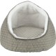 Lit pour animaux confortable avec un extérieur texturé hexagonal et un intérieur doux blanc, conçu pour que les petits animaux s'y blottissent.