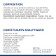 Emballage de nourriture pour animaux affichant la composition et les constituants analytiques, y compris les informations sur les protéines, les graisses, et les vitamines A et D3.