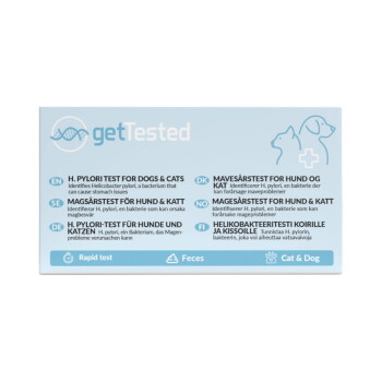 getTested H. pylori-Testverpackung für Hunde & Katzen – Schnelltest für Kot mit Katzen- und Hundesymbolen