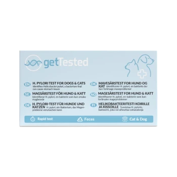 getTested H. pylori-Testverpackung für Hunde & Katzen – Schnelltest für Kot mit Katzen- und Hundesymbolen