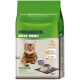 Cat food bag labeled "Premiere Meat Menu" featuring a tabby cat, with "55% Geflügel" (Poultry) and "Outdoor Adult" text.
