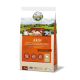 Tüte mit "Aktiv" Hundefutter von Bellfor, das Huhn, Fisch und Reis zeigt und die Ernährung für aktive Hunde betont.