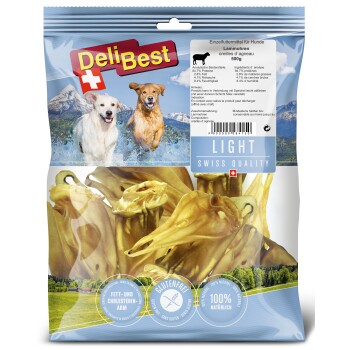 DeliBest Hundeleckerlipackung mit Lammohren, 500g. Wichtige Details: glutenfrei, fettarm und cholesterinfrei, 100% natürlich.