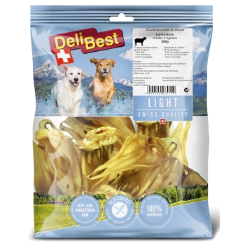 DeliBest Hundeleckerlipackung mit Lammohren, 500g. Wichtige Details: glutenfrei, fettarm und cholesterinfrei, 100% natürlich.