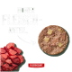 Rundes Futterpatty mit Fleisch- und Kartoffelstücken, roten Fleischstücken, Pfeil und Text 'HOHER FLEISCH-ANTEIL' sowie 'FLEISCHESLUST'.