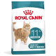 Royal Canin Katzenfutterbeutel für sterilisierte Senior-Katzen über 11 Jahre mit Bild einer orangefarbenen getigerten Katze.