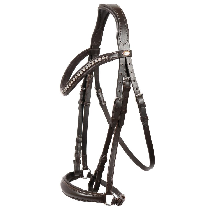 Hans Melzer Horse Equipment Hans Melzer Trense Calgary hannoversches Reithalfter braun/silber VB/ COB (Vollblut)