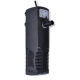 Schwarze Wasserpumpe mit Stromkabel und Steckdose, mit Belüftungsschlitzen und einem Etikett mit technischen Spezifikationen.