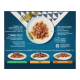 Die Verpackung des GOURMET™ Perle Katzenfutters zeigt zarte Fleischstreifen in Sauce, eine Gabel und hebt hochwertige Zutaten ohne künstliche Zusatzstoffe hervor.