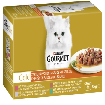 GOURMET GOLD Les Mousselines - Pâtée pour chat 4 variétés - 12x85 g