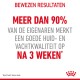 Afbeelding die de voordelen van huisdierenvoer promoot, met de tekst 'Meer dan 90% van de eigenaren merkt verbeterde huid- en vachtkwaliteit na 3 weken.'