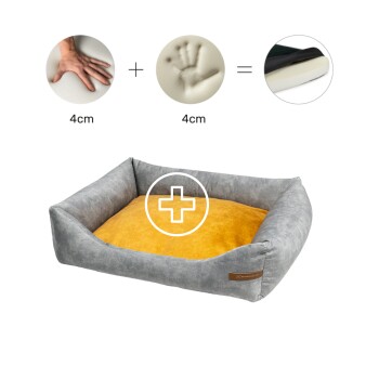 Otto Orthopädisches Hundebett Grau S-XL gelb XL