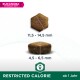 Eukanuba Veterinary Diets Kibble-Bild mit hexagonalen (11,5-14,5 mm) und runden (4,5-6,5 mm) Stücken, beschriftet mit "RESTRICTED CALORIE" und "ab 1 Jahr."