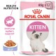 Royal Canin Kitten food pouch, 85g x 12, with a fluffy kitten and text for "Health Nutrition" and "Immune system support."