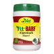 Behälter von cdVet Fit-BARF Algenkalk Maerl, einem natürlichen Haustier-Nahrungsergänzungsmittel, mit der Aufschrift "100% NATUR" und einem grünen Deckel sowie lebhaften Farben.