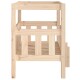 Holzhaustierbett mit zwei Ebenen, ausgestattet mit einem einfachen Lattendesign und natürlichem Finish, geeignet für kleine Tiere.