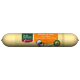 Real Nature Haustierfutterrolle für Erwachsene, mit Truthahn und Huhn mit Leinsamen, beschriftet als "PATÉ" auf Deutsch.
