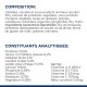 Emballage de nourriture pour animaux de compagnie affichant la composition et les constituants analytiques, y compris les protéines, les graisses, les vitamines et les minéraux en français.