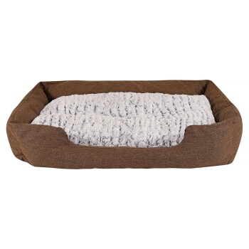 Lionto Hundebett mit Wendekissen meliert L