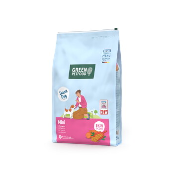 Grüne Petfood Insect Dog Mini Trockenfutter-Tüte für Hunde, Erwachsenen-Komplettmenü, Haut & Fell, getreidefrei, 5 kg.