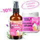 Haustierpflege-Bundle mit "RELAX, Buddy!" Spray und "COOLNESS DROPS" Glas in pinker Verpackung, das eine 10% Rabattaktion zeigt.