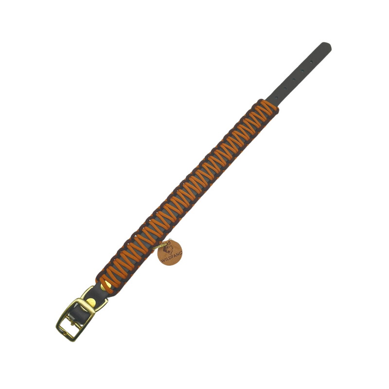 Wildfang Hundehalsband "Naturgeflüster" aus Biothane mit Paracord braun S