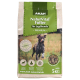 Eine Tüte AKAH NaturVital Premium-Hundefutter für Jagdhunde, mit einem laufenden Hund auf der Vorderseite, mit Details zu Zutaten und Vorteilen.