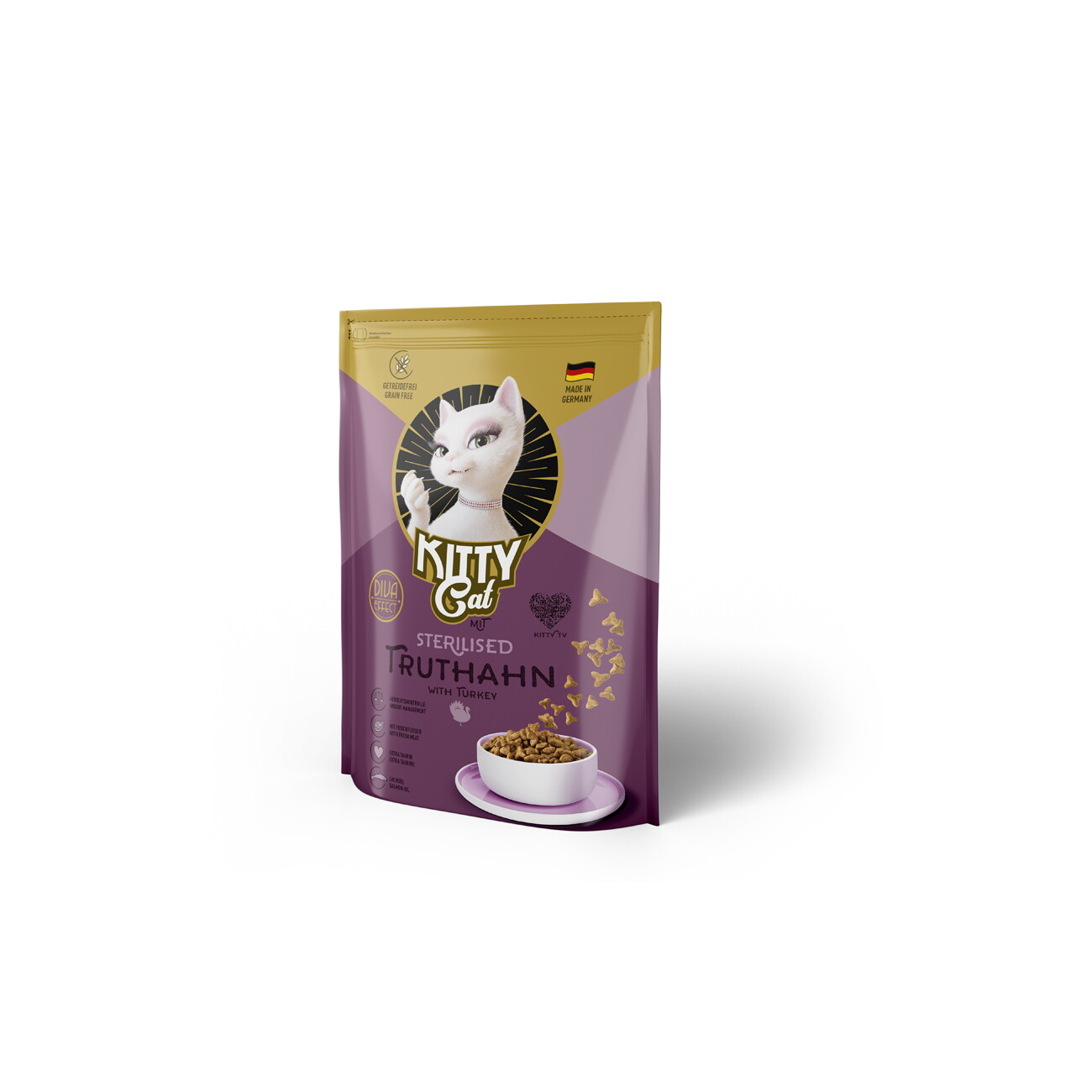 KittyCat Trockenfutter Katze, Adult, Sterilised, Truthahn 800 g