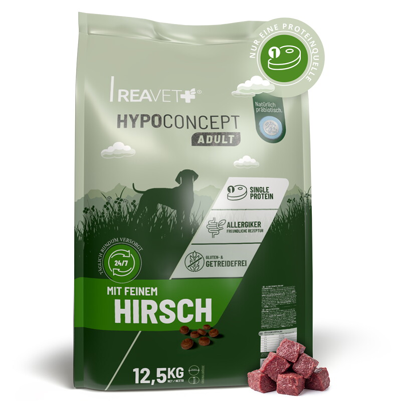 REAVET Hundetrockenfutter Hypoconcept – Hirsch | 12,5kg
