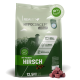 Grüne REAVET HYPOCONCEPT ADULT Hundefuttertüte mit Aufschrift 'Mit feinem Hirsch', 12,5 kg, Single Protein, allergikerfreundlich.