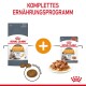 Royal Canin Hair & Skin Haustierfutterverpackung mit Kroketten und Nassfutter, mit dem Text 'Komplettes Ernährungsprogramm' und 'Proven Results.'
