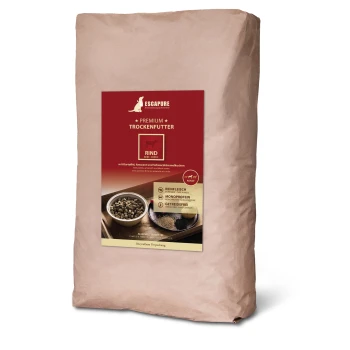 Karma sucha dla psów Premium Adult Wołowina 12 kg Worek "ESCAPURE RIND" premium suchej karmy dla psów z wołowiną, ziemniakami, amarantusem i czarnym kuminem. Twierdzenia: "Reinfleisch", "Monoprotein", "Getreidefrei."