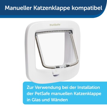 Einbauadapter für Mikrochip Katzenklappe weiß