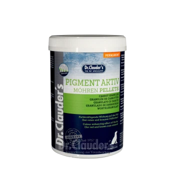 Dr. Clauder's Pigment Aktiv Möhren Pellets Karottengranulat für Hunde, farbverstärkender Effekt für rote und braune Felle.