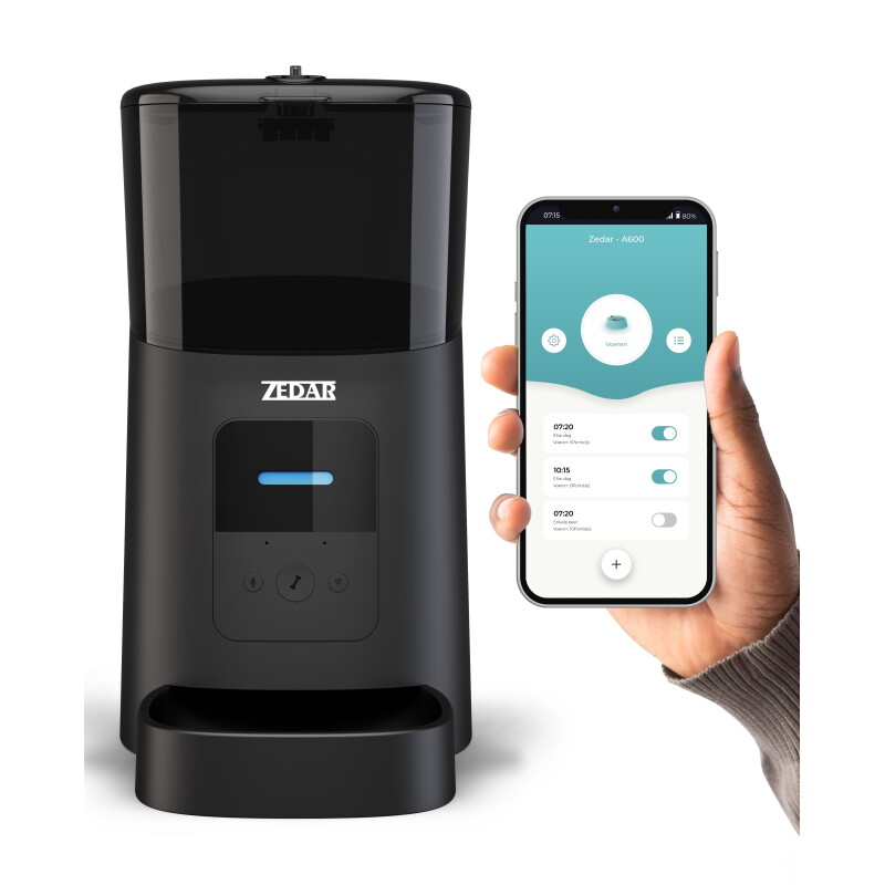 Zedar Futterautomat Katze - Edelstahl napf - 6 Liter - mit APP Steuerung - Automatischer Futterspender für Trockenfutter - Design für Katzen &...