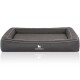 Orthopädisches Hundebett aus Velours mit Handwebcharakter Yukon anthrazit XXXL