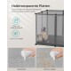 Transparente Haustierunterkunft mit zwei Meerschweinchen. Merkmale sind "Halbtransparente Platten," "Wasserdicht," und "Leicht zu reinigen."