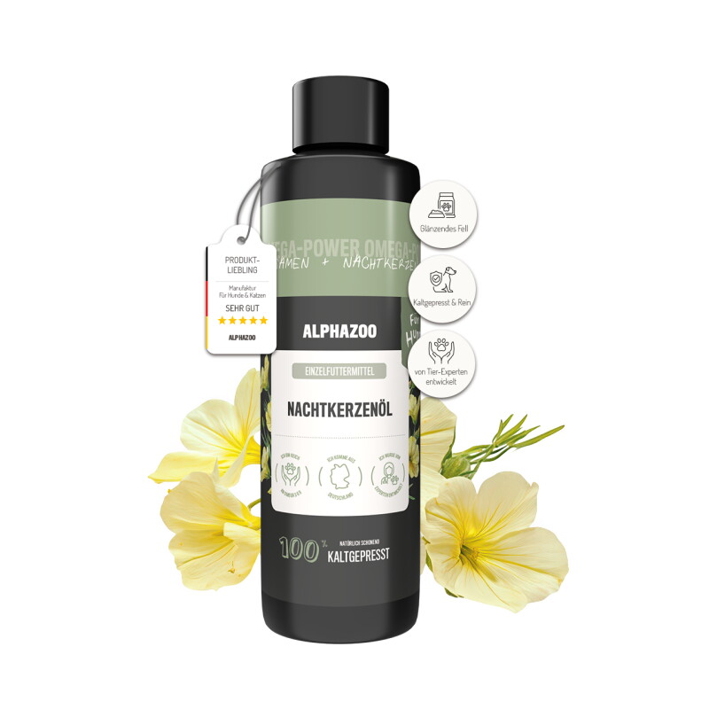 ALPHAZOO Premium Nachtkerzenöl für Hunde 250 ml