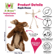 Plüsch Maple Moose Hundespielzeug, 16 Zoll hoch, mit einem Quietscher, ohne Füllung, Seilgerüst und Knisterpapier zum Spielen.