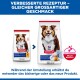 Zwei Hill's Science Plan Mature Adult 7+-Hundefuttersäcke (alt und neu) mit lächelndem Hund, Überschrift 'Verbesserte Rezeptur...' und ActivBiome+-Siegel.
