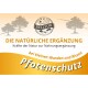 Etikett für das Bellfor-Haustierprodukt mit dem Text "Die natürliche Ergänzung" und "Pfotenschutz" mit einem Hundelogo und Naturbildern.