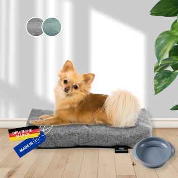 ® Hundebett mit Anti-Rutsch-Boden, strapazierfähiges Kissen für Hunde und Katzen, B47 x T30 x H7 cm, inkl. Gratis-Wassernapf